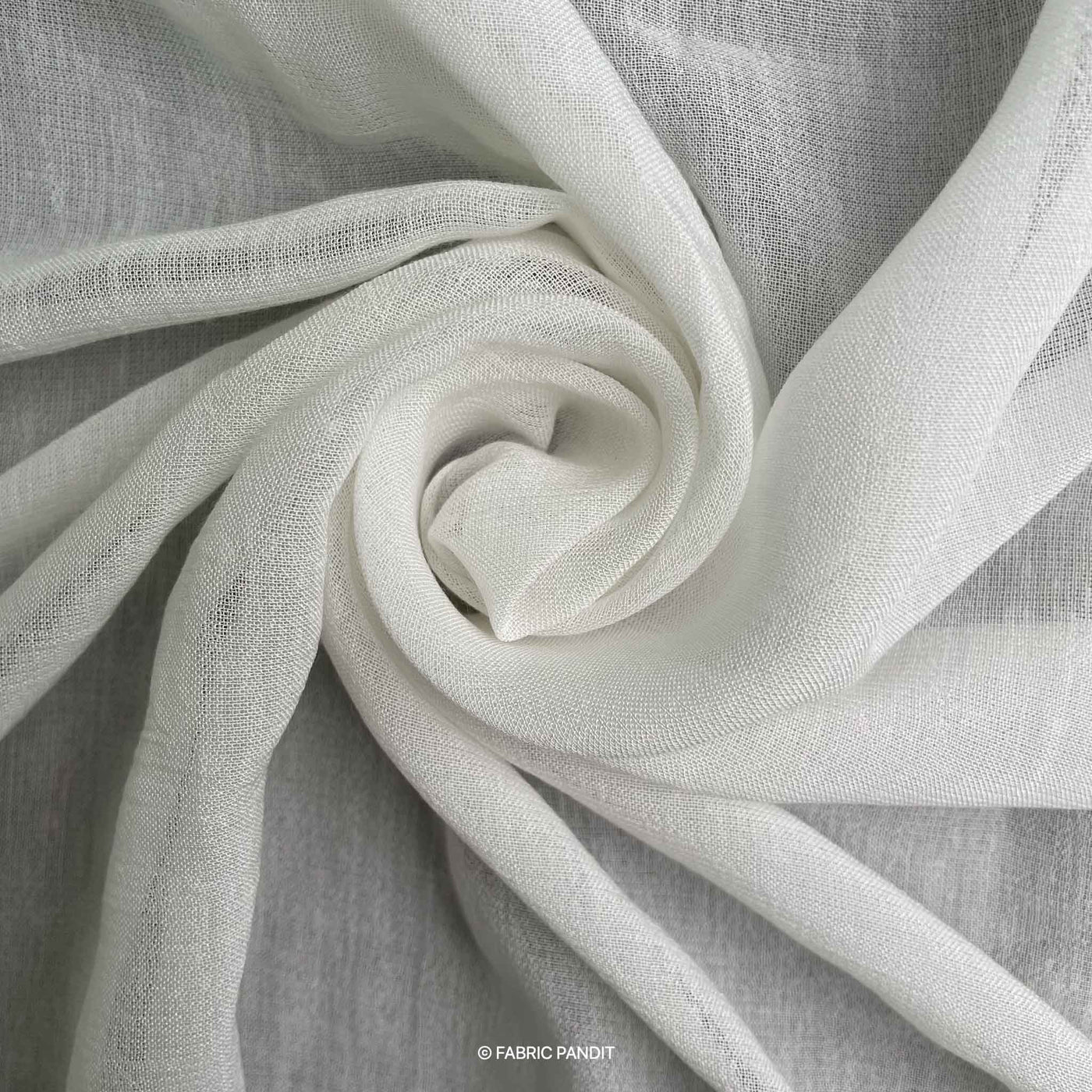 Fabric Pandit White Plain Dyeable Pure Modal Georgette Fabric (Width 44 inches)