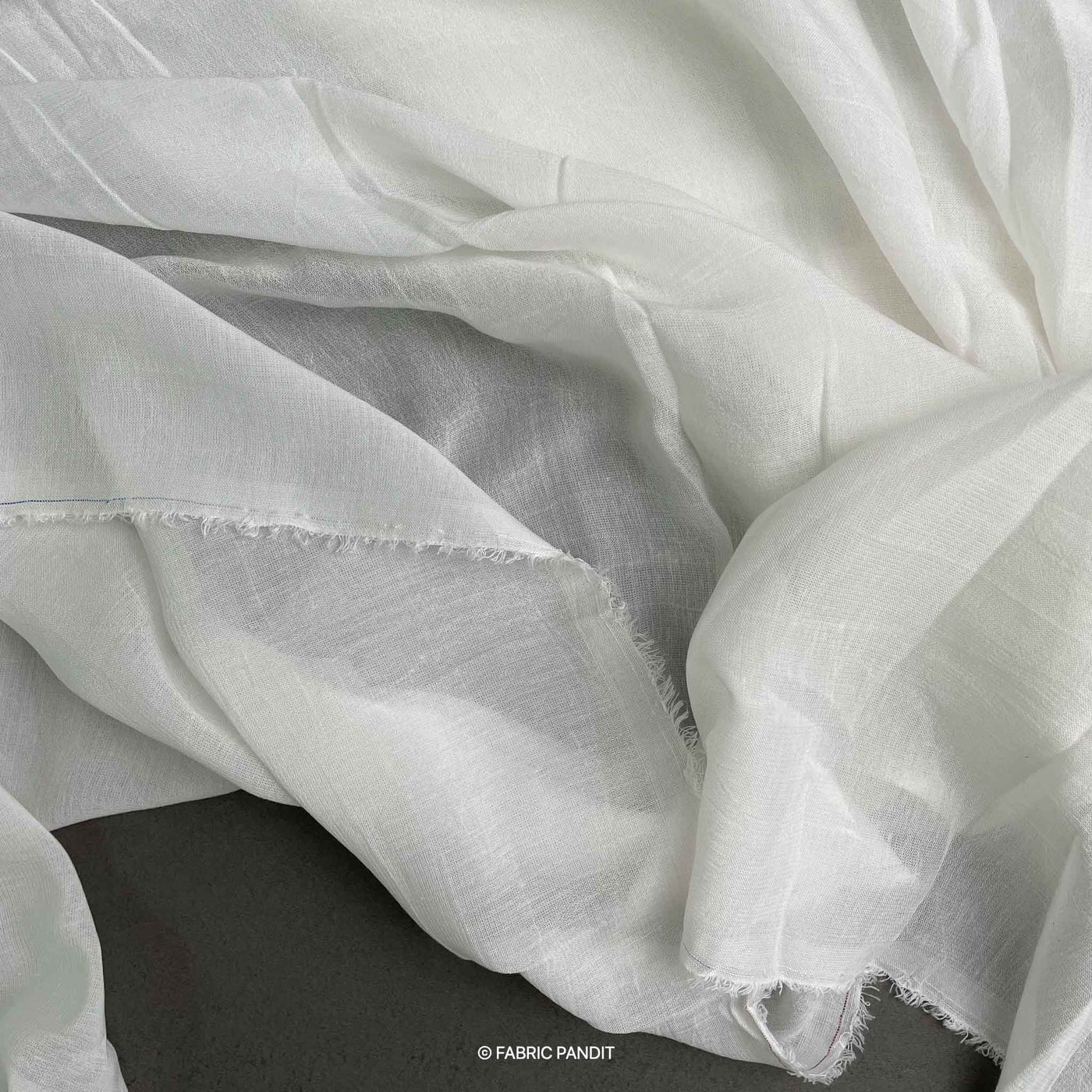 Fabric Pandit White Plain Dyeable Pure Modal Georgette Fabric (Width 44 inches)
